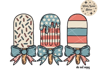 4 de julio // Helado // Patriótico // Paleta // Verano // Archivo PNG