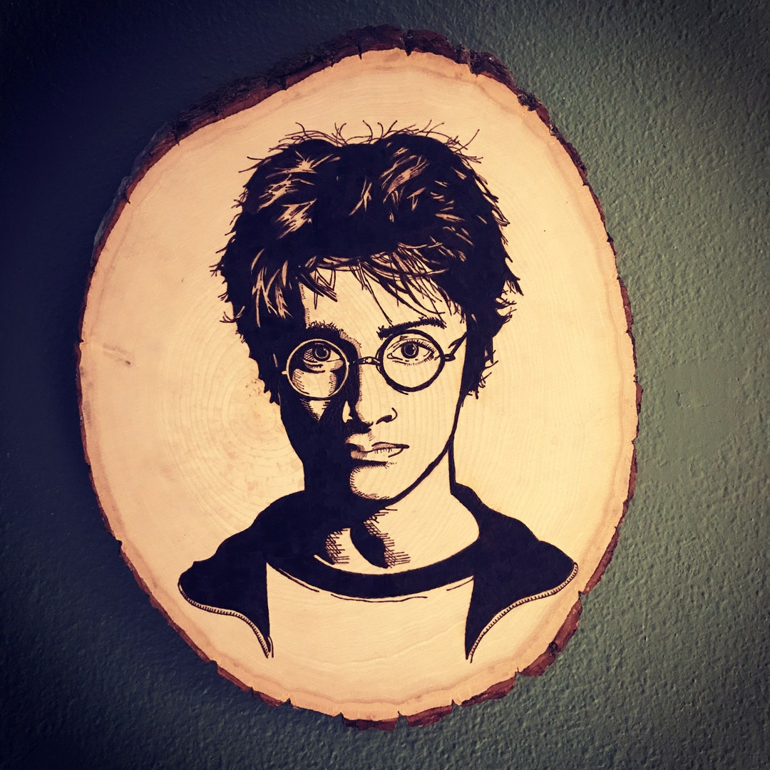 Harry Potter Hand Burned Wood Art Decor Etsy