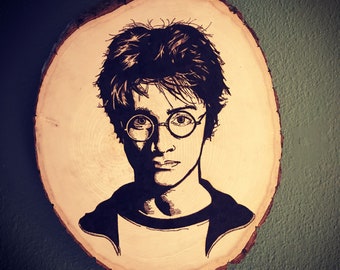 Harry Potter hand burned wood art decor