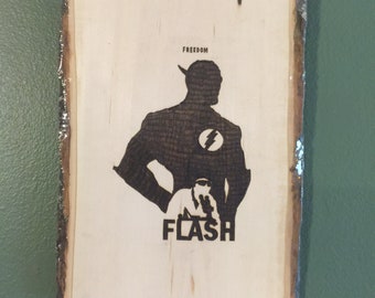 The Flash Wood Burn Plaque