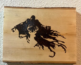 Harry Potter Dementor Patronus hand burned wood art decor