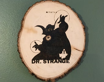 Dr. Strange wood burned plaque