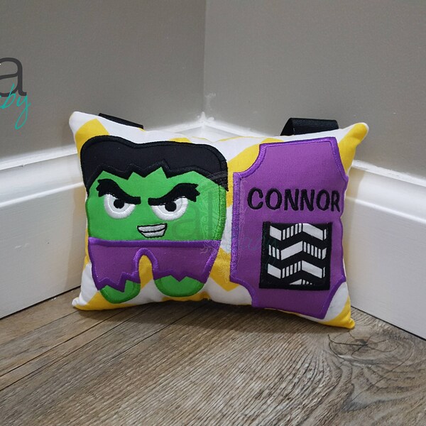 Huge Green Monster Superhero Tooth Fairy Pillow - Personalized & Customizable