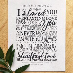 Hand-lettered "god's Love Letter to You" Print - Jeremiah 31 | Isaiah ...