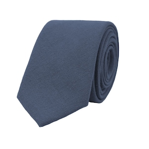 Navy necktie, blue solid groomsmen cotton tie, wedding neckties for groom, boho rustic weddings, navy ties