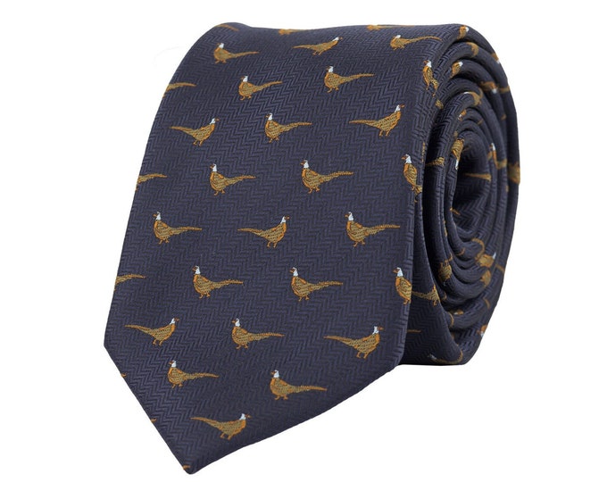 navy pheasant tie