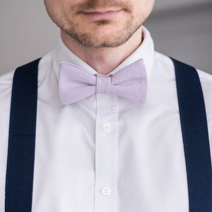 Purple self-tie bow tie for men, lavender untied cotton bow tie, lilac violet tie for groom groomsmen, boho rustic weddings, Lila collection