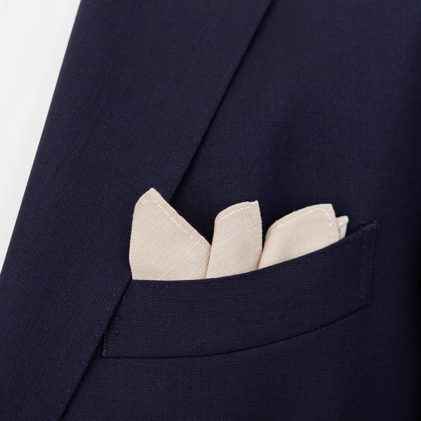 Ivory pocket square, cream white handkerchief, groom groomsmen pocket squares, off white champagne wedding