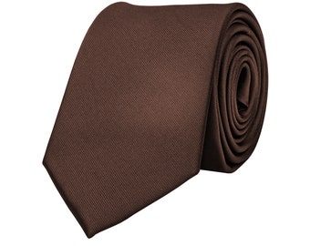 Brown satin tie for men, wedding ties for groom and groomsmen, Sateen solid necktie, elegant shiny neckties, Mocha collection
