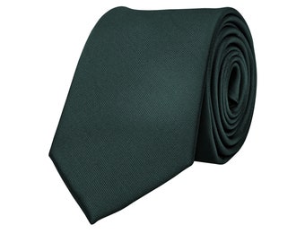 Cravate en satin vert émeraude pour hommes, cravates de mariage foncées pour marié et garçons d'honneur, cravate solide en satin