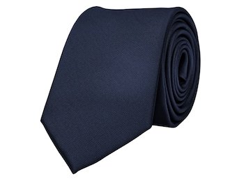 Navy blue satin necktie for men, formal wedding ties for groom and groomsmen, dark sateen solid ties, Marine collection