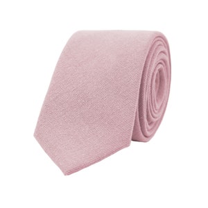 Blush Pink Krawatte, Trauzeugen Krawatte aus Baumwolle, Dusty Rose solide Krawatte für Bräutigam, Hellrosa Krawatte, Boho rustikale Hochzeit Krawatten, schmale Krawatte