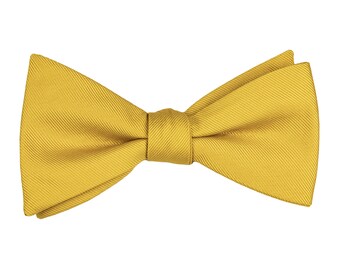 Yellow textured  pre-tied bow tie, elegant wedding bow ties for groom groomsmen, golden yellow ready to wear bow ties, Daisy collection