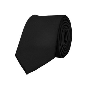 Black satin necktie for groomsmen