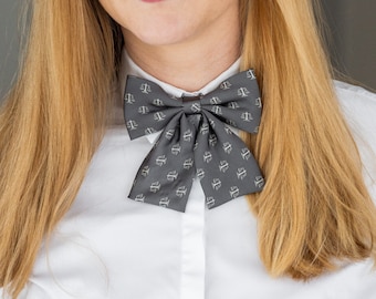 Gray scales ladies bow tie, grey ladies bow tie, office outfit for women, gifts for her, justice theme lady bow