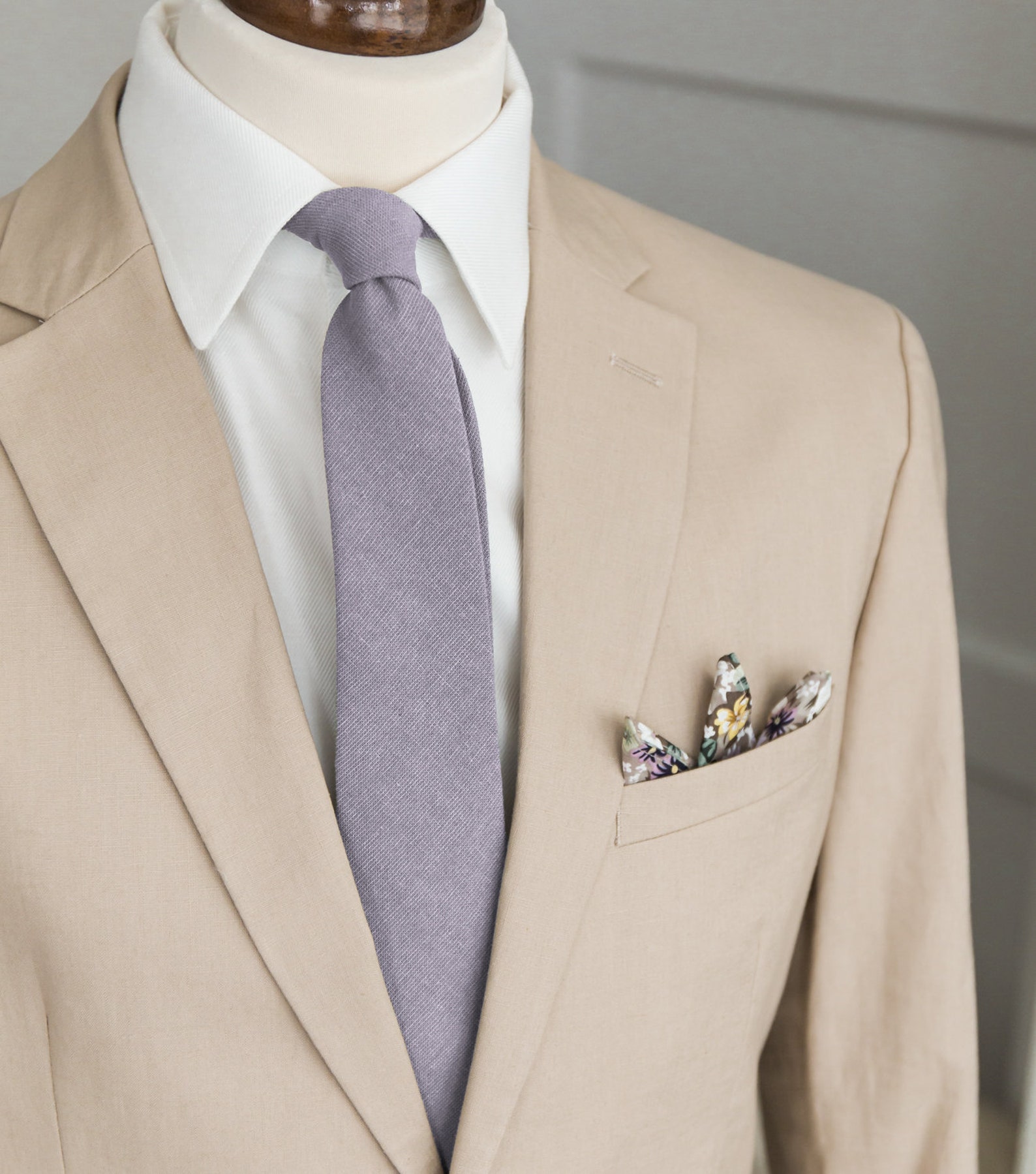 Mauve Necktie Groomsmen Cotton Tie Solid Purple Wedding Etsy UK