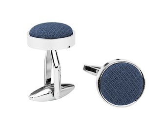 Boutons de manchette bleu marine pour mariés, idée cadeau pour homme, boutons de manchette de mariage solides, boutons de manchette bleu foncé