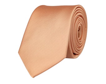 Peach textured necktie for men, elegant wedding ties for groom and groomsmen, orange tie, coral neckties for men, Peach Fuzz collection