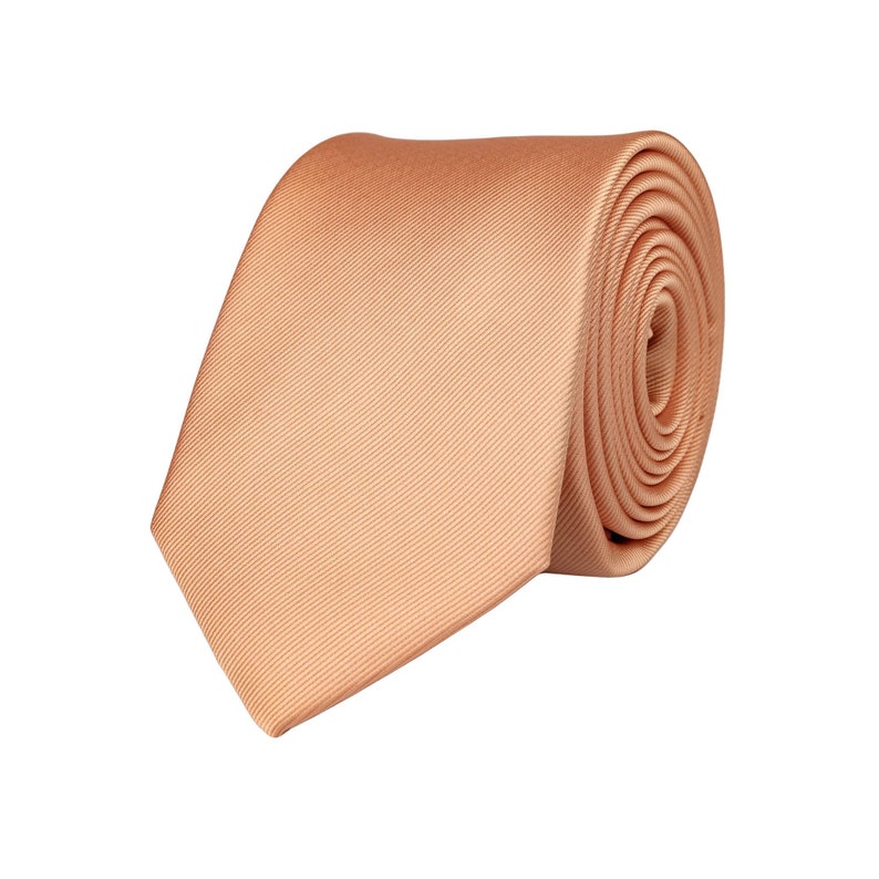 Pfirsichfarbene Krawatte für Männer, elegante Hochzeitskrawatte für Bräutigam und Trauzeugen, orangefarbene Krawatte, korallenrote Krawatten für Männer, Peach Fuzz-Kollektion Bild 1