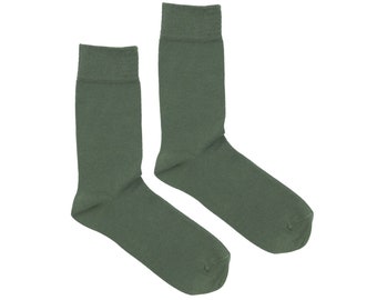 Chaussettes habillées pour hommes vert sauge / Chaussettes en coton décontractées pour hommes vert sauge, chaussettes d’équipage formelles solides pour adultes, cadeau de marié de mariage, chaussettes colorées