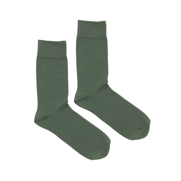 Chaussettes habillées pour hommes vert sauge / Chaussettes en coton décontractées pour hommes vert sauge, chaussettes d’équipage formelles solides pour adultes, cadeau de marié de mariage, chaussettes colorées