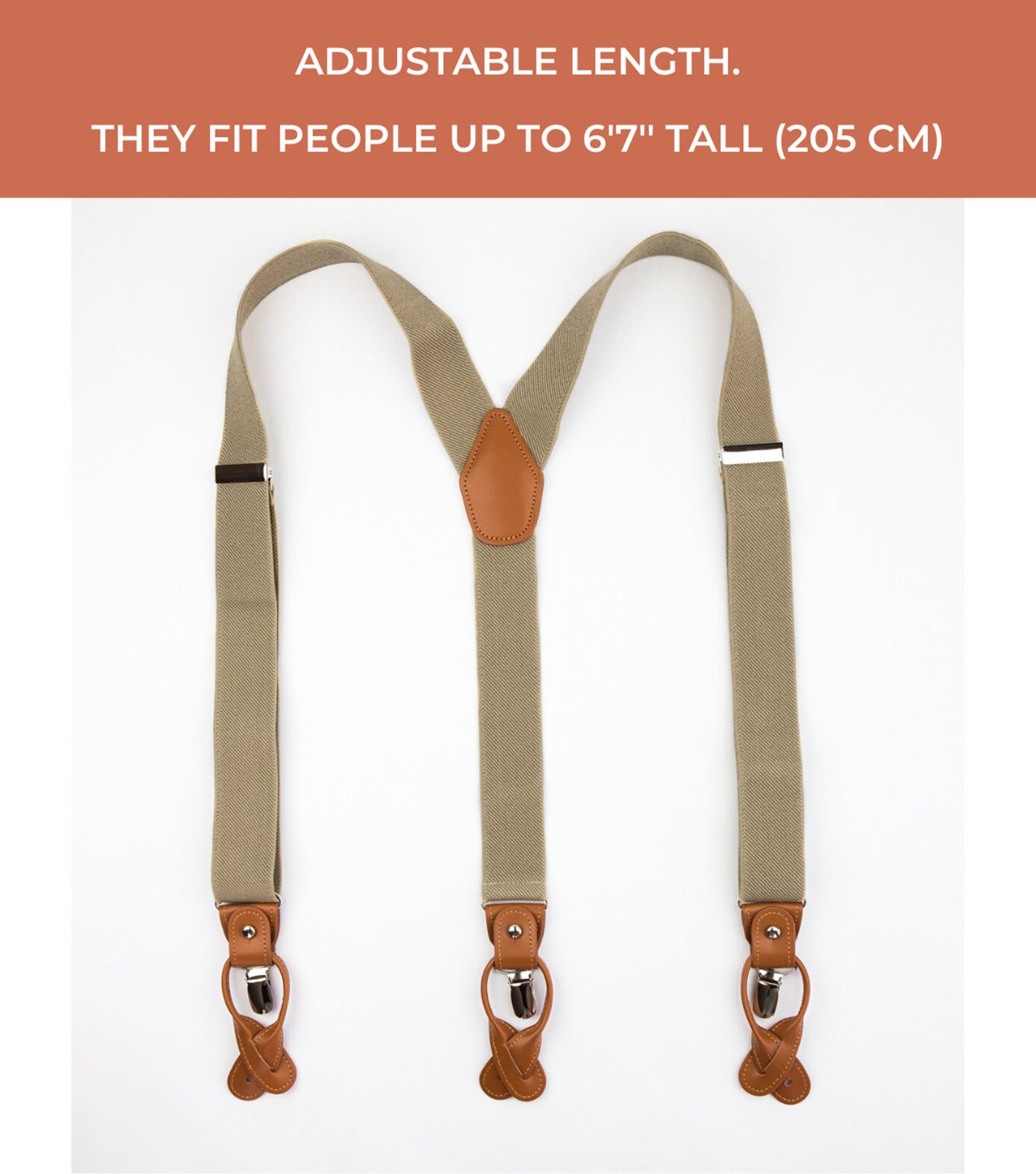 Beige Suspenders for Men Button Suspenders Wedding Etsy Canada