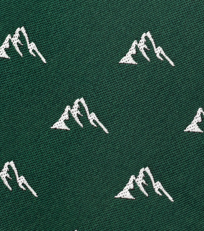 Grüne Berge vorgebundene Fliege, Naturliebhaber-Fliege, Berge-Krawatten, mit Bergen bestickte Hochzeitsfliege für Trauzeugen Bild 4