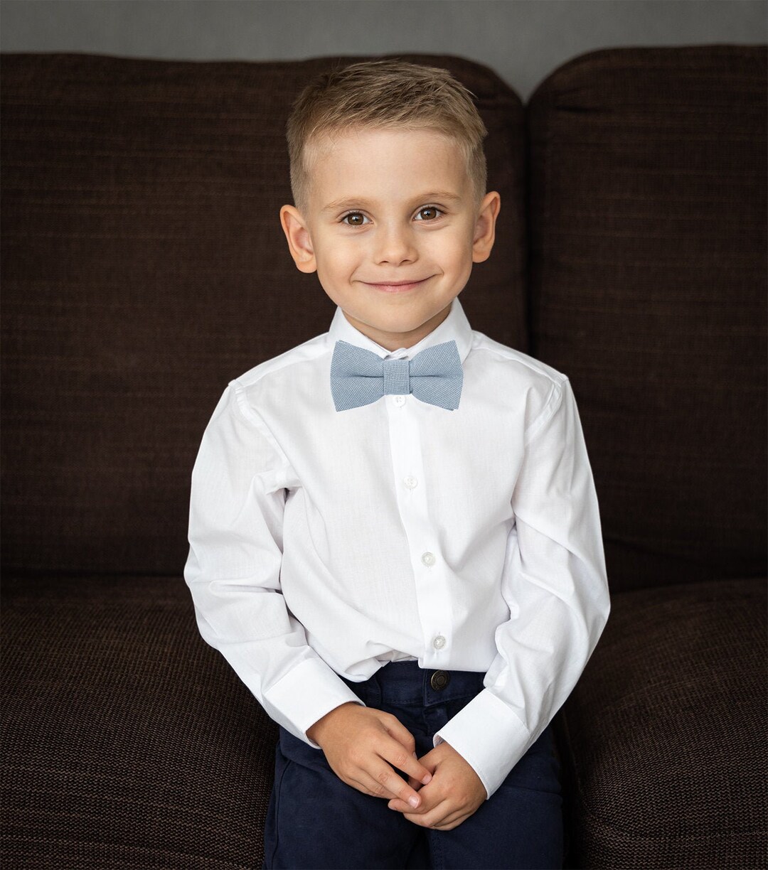 Dusty Blue Kids Bow Tie Boys Bow Ties Ring Bearer Wedding Etsy