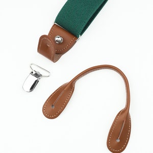 Green suspenders, men's button loop suspenders, clip braces, Wedding suspenders for groom and groomsmen, Hawaii wedding image 5
