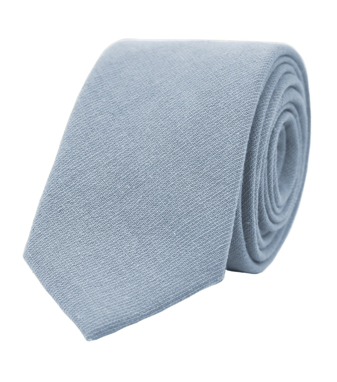 Solid dusty blue necktie groomsmen cotton tie light blue | Etsy