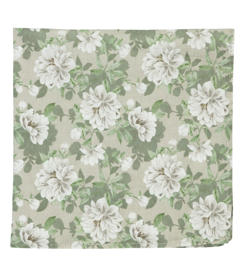 Sage green peonies pocket square, flowers handkerchief, wedding floral pocket squares for groom groomsmen, Rima collection image 2