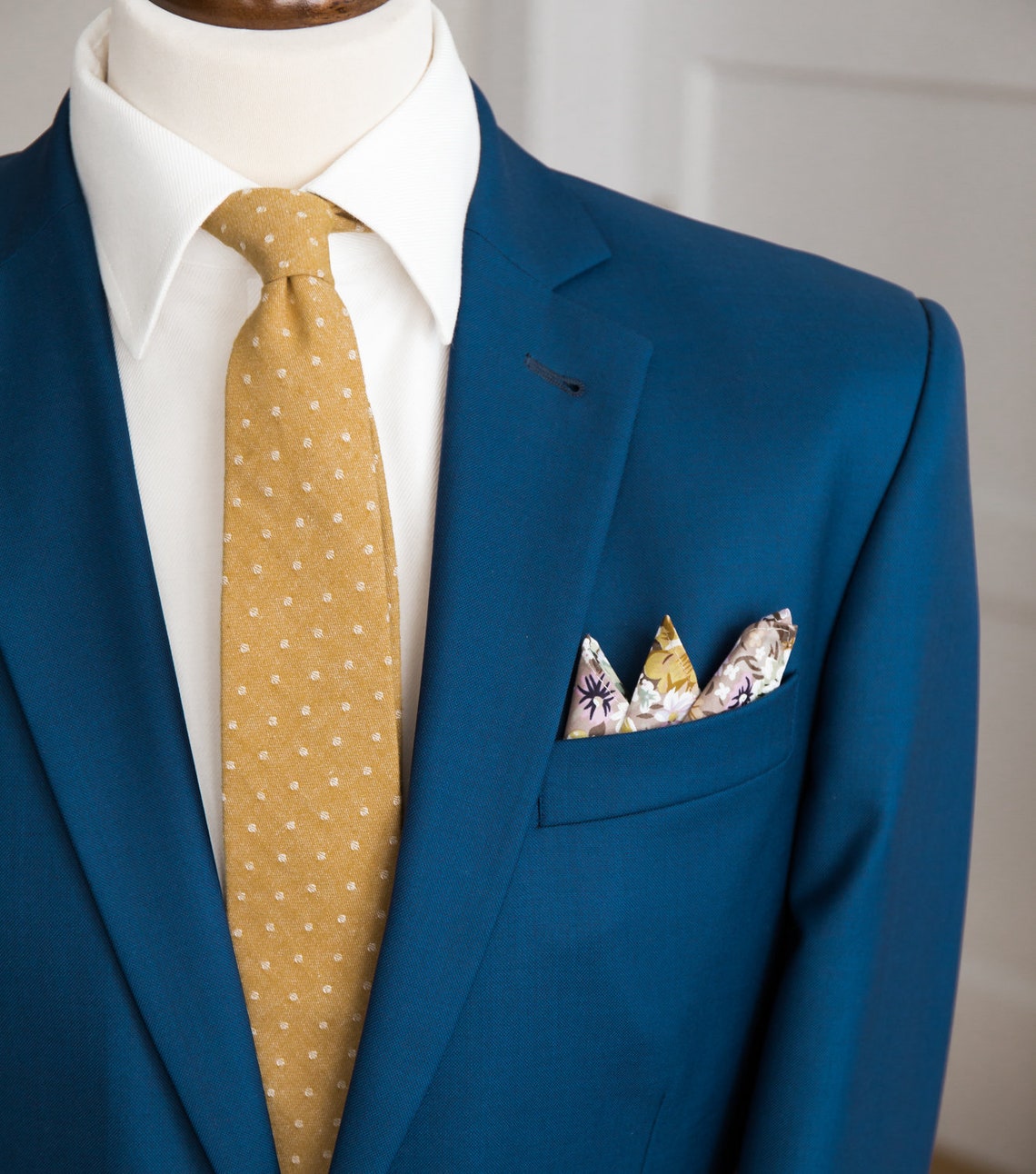 Yellow mustard dots tie for men gold wedding necktie for Etsy