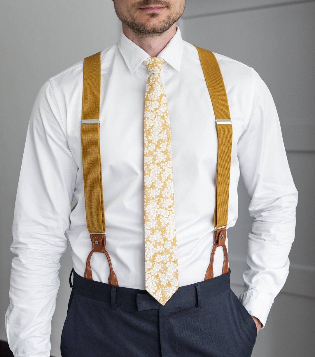 Beige Suspenders for Men, Button Suspenders, Wedding Suspenders for Groom  Groomsmen, Elastic Suspenders, Clip Suspenders -  Israel