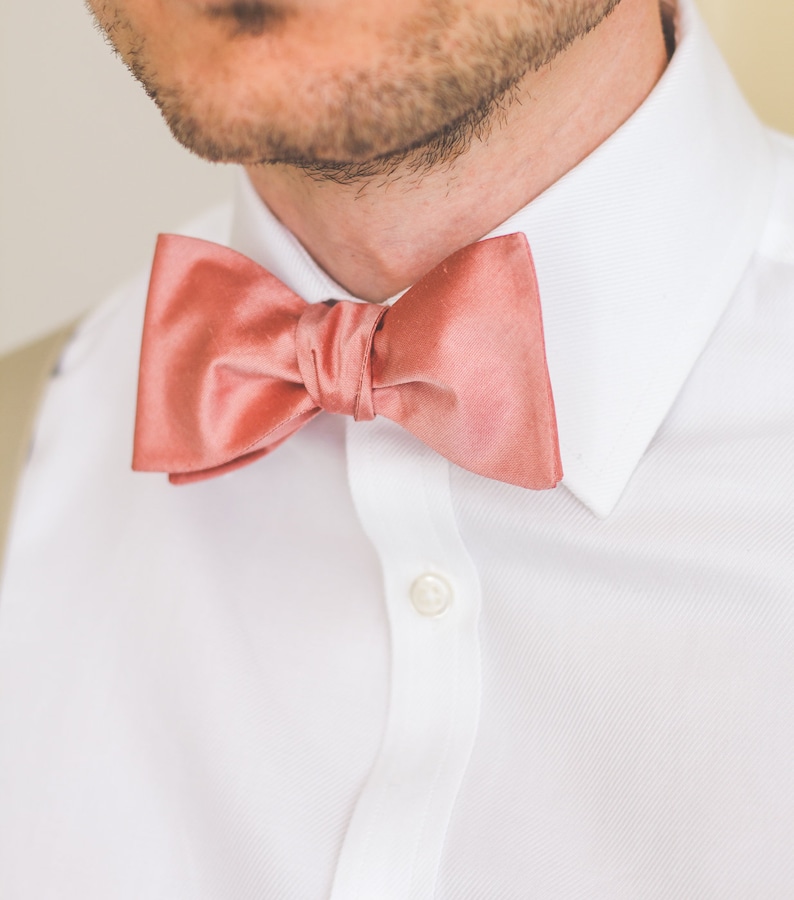 Blush pink bow tie men's dusty rose wedding bow ties Etsy