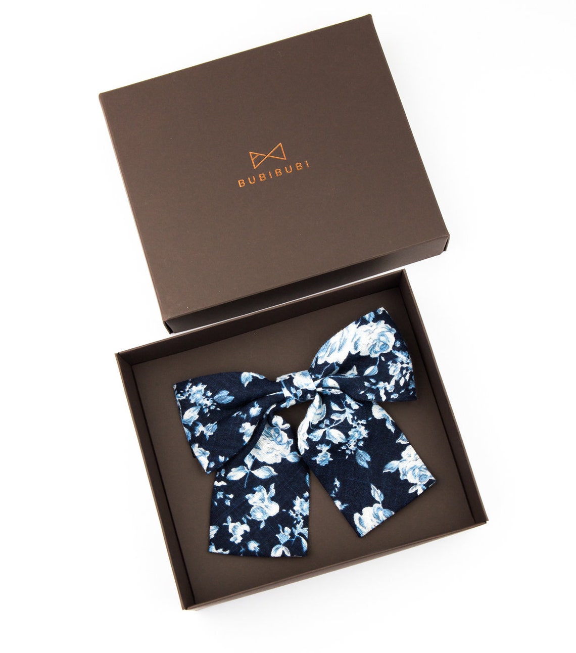 Women's Bow Tie Navy Blue Floral Bow Tie Ladies Tie Etsy