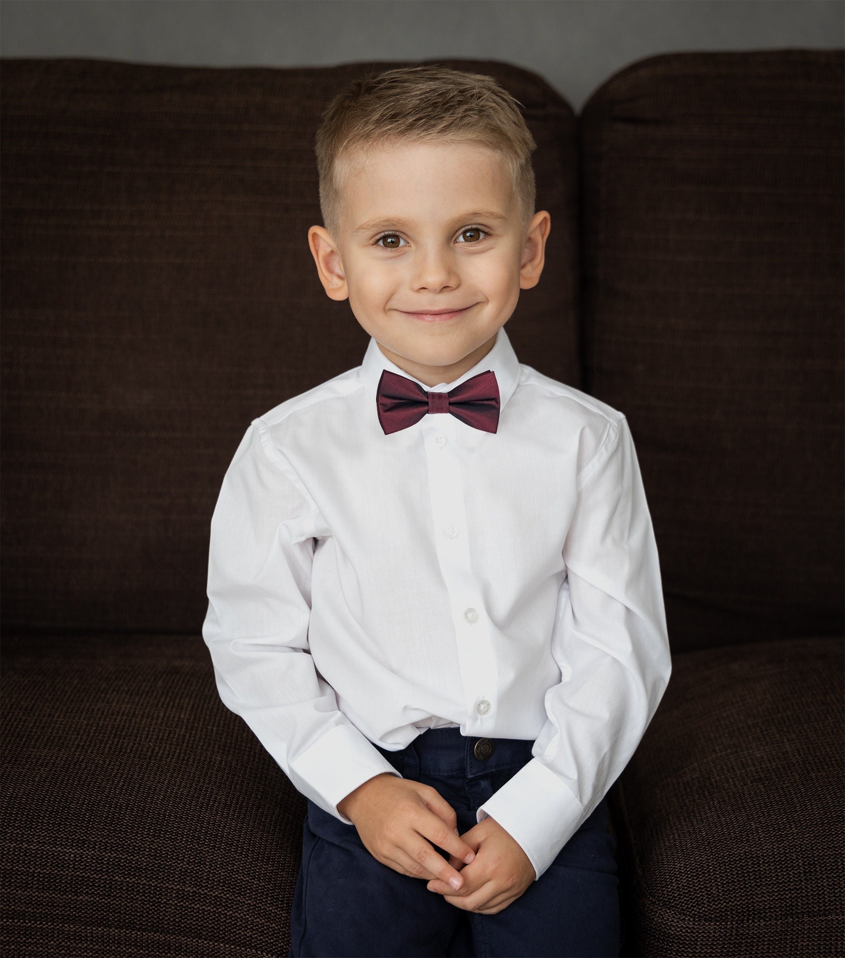 Dark Red Satin Kids Bow Tie Merlot Burgundy Boys Bow Ties - Etsy Norway