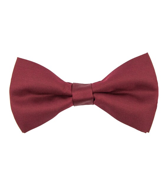 New in box men/'s pre-tied bowtie 100/% silk Burgundy solid formal wedding prom