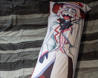 Funda de almohada Dakimakura Hazbin Hotel Lucifer Morningstar / 50 x 150 cm, tejido de punto bidireccional