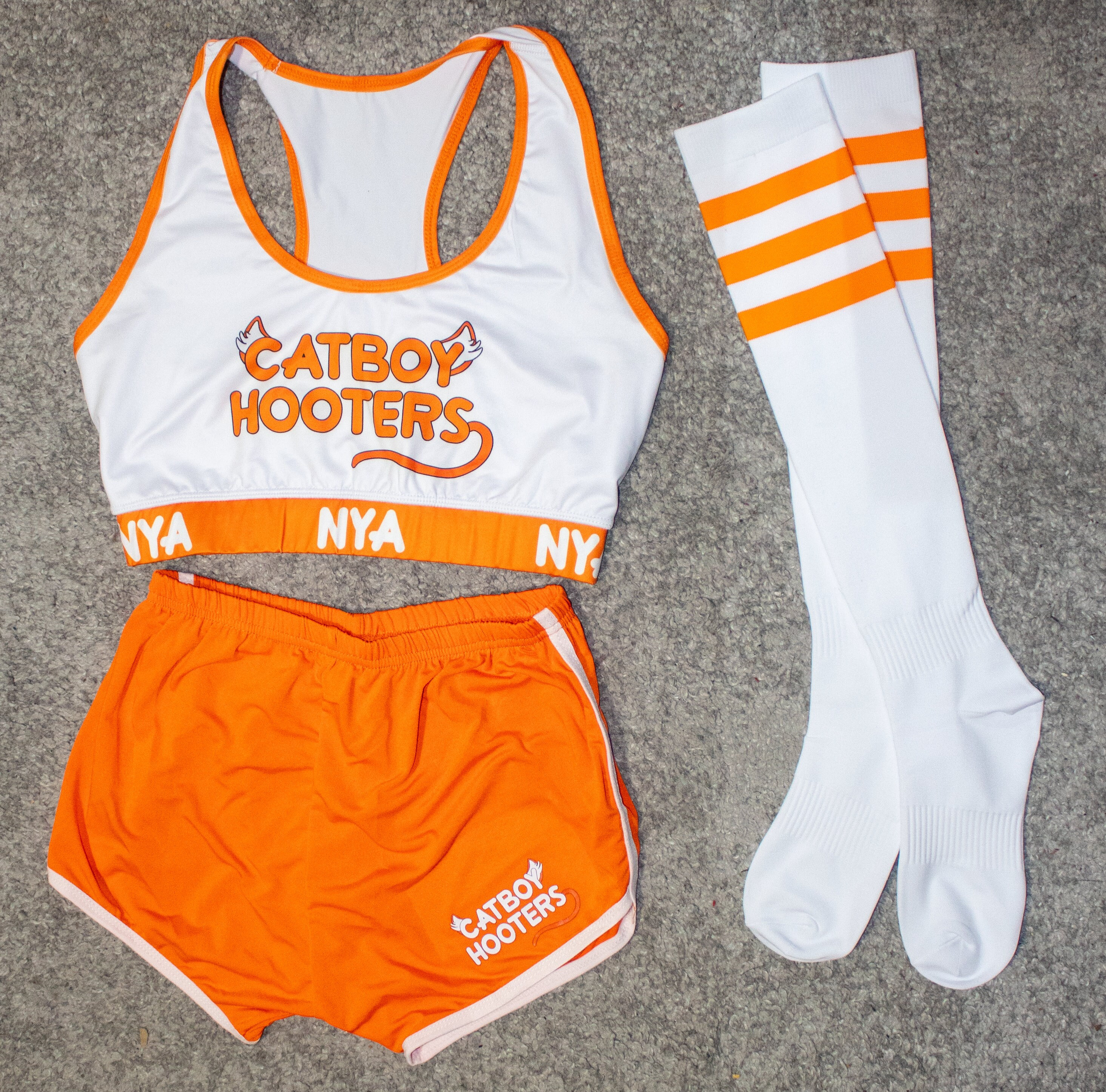Catboy Hooters Cosplay | Sports Bra, Shorts & Socks | XS-3XL Sizes