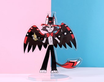 Hazbin Hotel Husk - Stand de acrílico de doble cara (4 pulgadas)