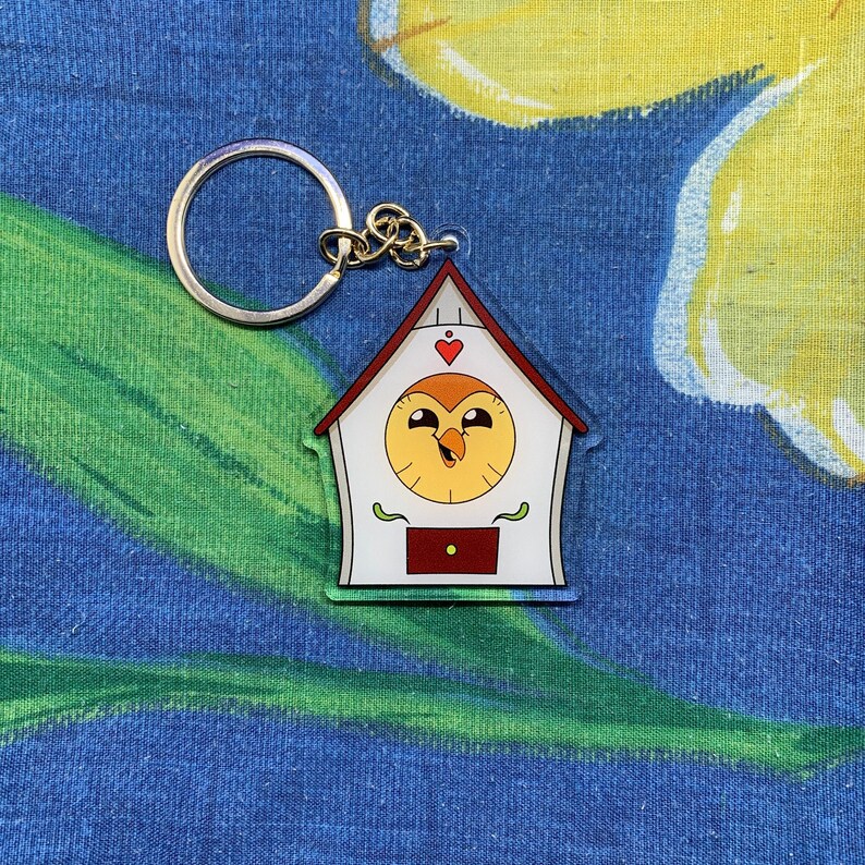 Port-A-Hooty Owl House Double Sided Keychain | 2.5 Inch Keychain 