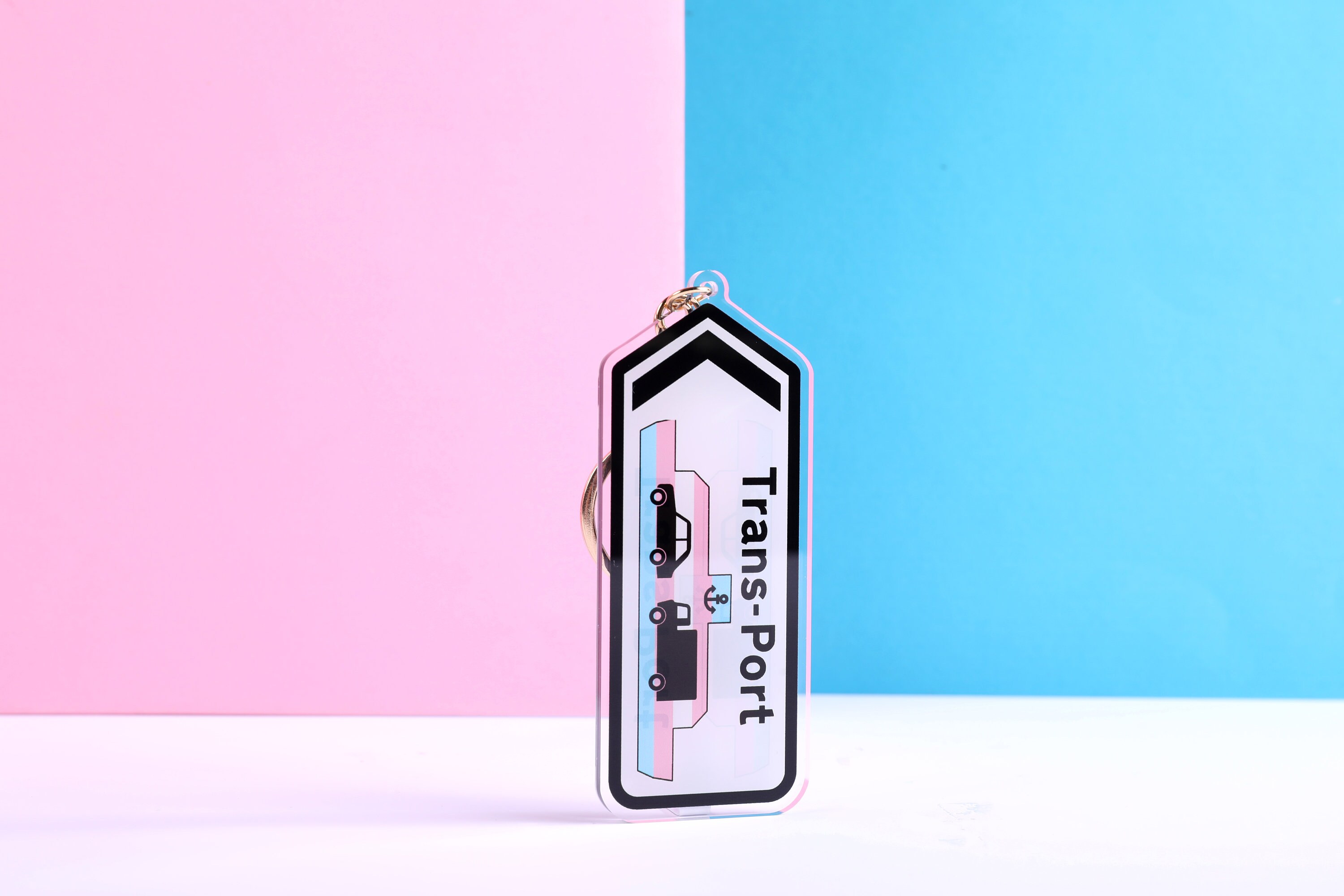 Trans-port Double Sided Keychain | 4 Inch Keychain - Etsy