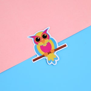 Homosexuowl Pansexual Pride vinilo pegatina / 3 pulgadas vinilo pegatina / The Homosexuowls / LGBTQ+