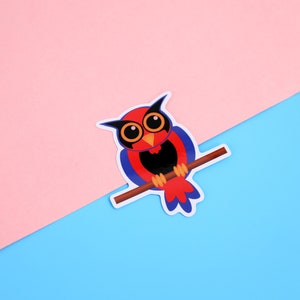 Autocollant en vinyle Homosexuowl Polyamory Pride | Autocollant en vinyle de 3 pouces | Les hiboux homosexuels | LGBTQ+