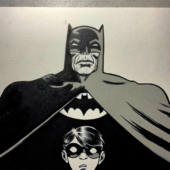 Batman y el pobre Robin arte original - Etsy España
