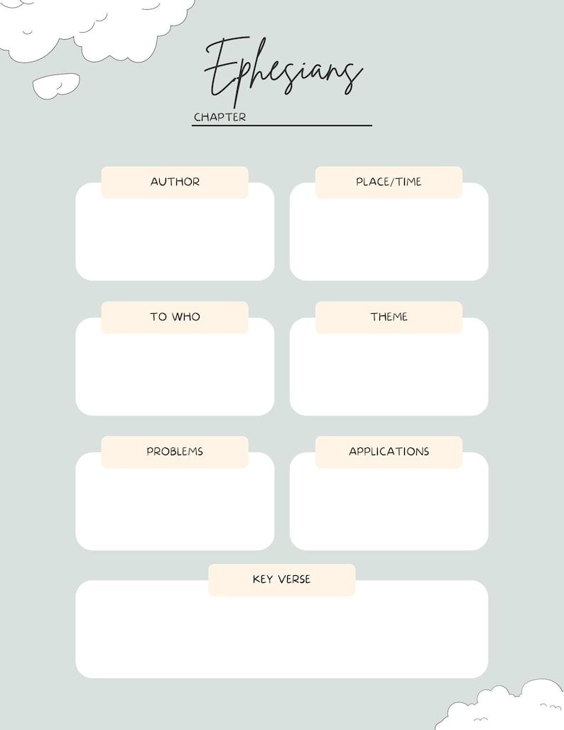 Ephesians Bible Study Worksheet Etsy Ephesians Bible Study Worksheet Etsy