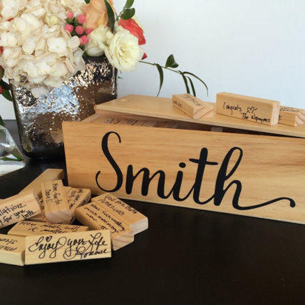 Tumbling Tower Guest Book - Personalized Wedding Guest Book