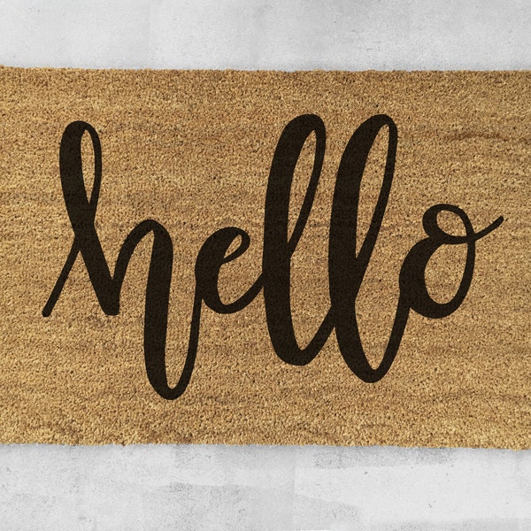 Hello Doormat- Hand Painted - Hello Door Mat