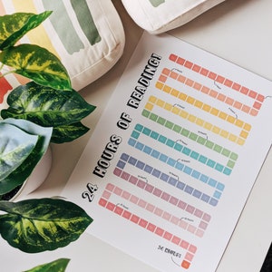 Reading Chart Tracker: 24 Hour Challenge, Printable Game Board (Digital Download)