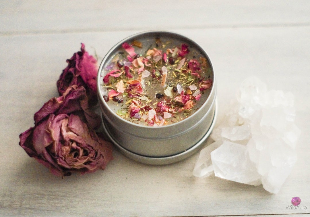 Twin Flame Candle 6oz Size Cleansing Candle Healing Candle Scented Candle Gemstone Candle Reiki